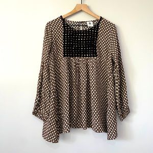 Spade & heart baby doll style oversized tunic top small